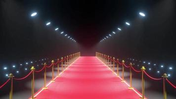 3d rot Teppich, Barrieren mit Seil und blinkend Beleuchtung - - Fall, Show Konzept video