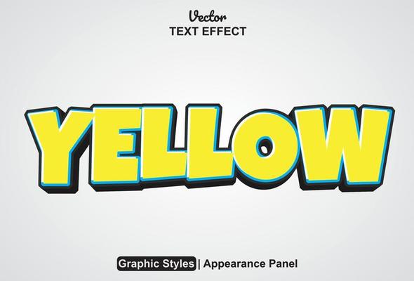 yellow text effect with graphic style and editable.