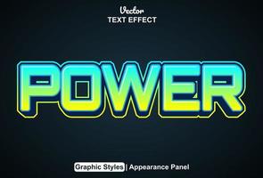 power text effect with graphic style and editable. vector
