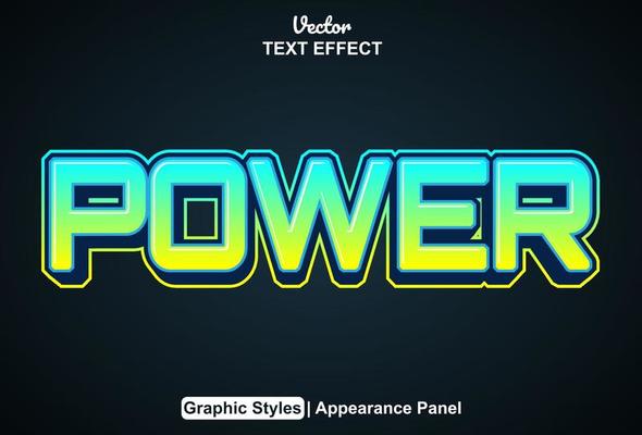 power text effect with graphic style and editable.