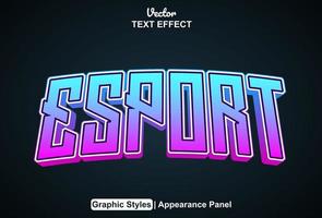 esport text effect with graphic style and editable. vector