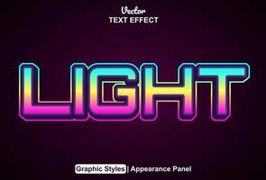 light text effect with graphic style and editable. vector