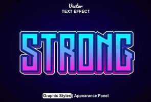 strong text effect with graphic style and editable. vector