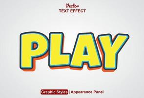 text effect play with graphic style and editable. vector