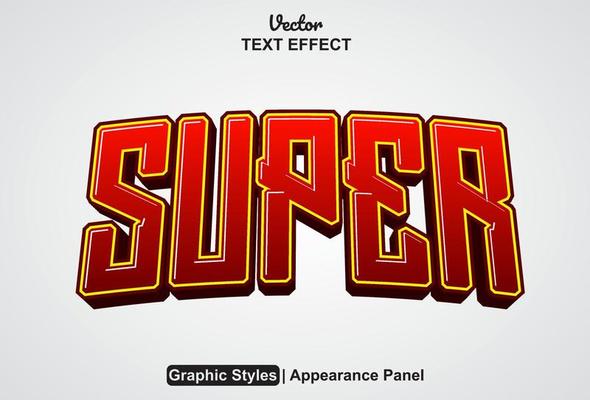 super text effect with graphic style and editable.