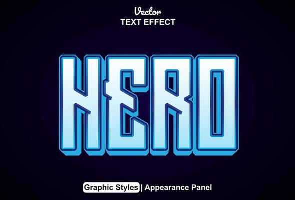 hero text effect with graphic style and editable.