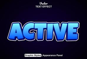 active text effect with graphic style and editable. vector