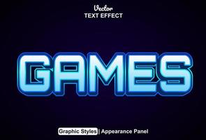 Games text effects with graphic style and editable. vector