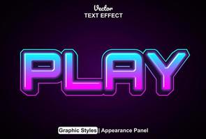 text effect play with graphic style and editable. vector