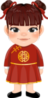 chinês menina com antigo chinês roupas desenho animado personagem png