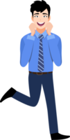 asiático empresario dibujos animados personaje colocar. hermoso negocio hombre en oficina estilo inteligente camisa png