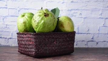 Many guava in a bowl on the table video