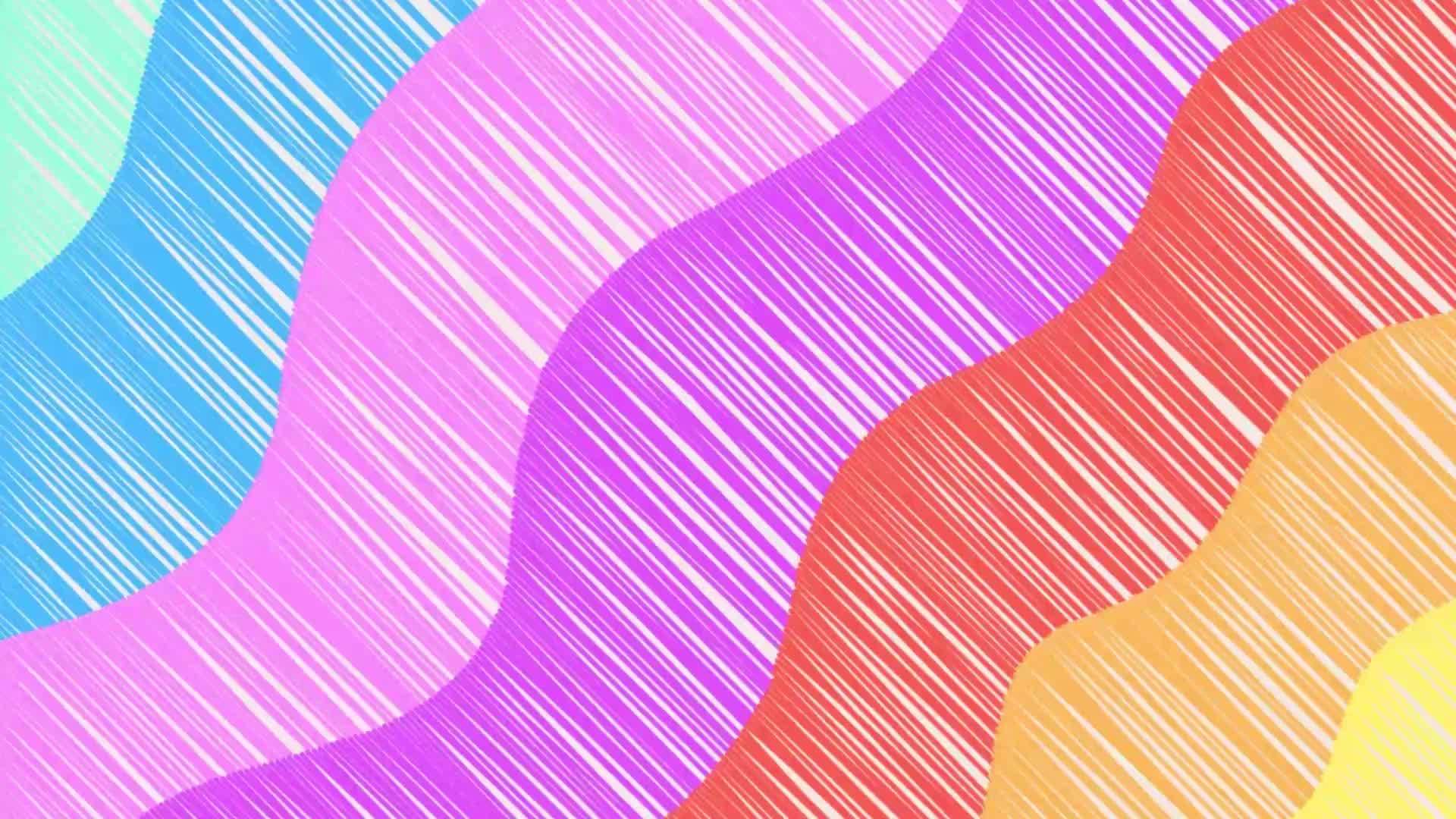 abstract rainbow colourful background with crayon effect loop animation