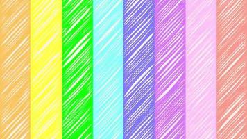 abstract rainbow colourful stripe background with crayon effect loop animation video