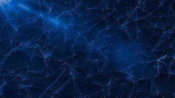 Abstract blue glowing energy lines and triangles plexus triangulation scientific futuristic high tech background. Video 4k, motion design