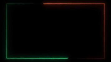 Abstract animated light Neon effect rectangle frame Loop background for presentation video