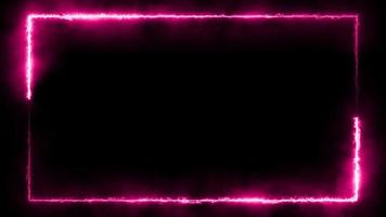 Abstract animated light Neon effect rectangle frame Loop background for presentation video