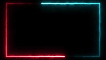 Abstract animated light Neon effect rectangle frame Loop background for presentation video