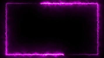 Abstract animated light Neon effect rectangle frame Loop background for presentation video