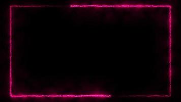 Abstract animated light Neon effect rectangle frame Loop background for presentation video