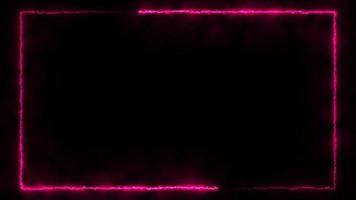 Abstract animated light Neon effect rectangle frame Loop background for presentation video