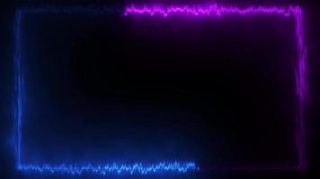 Abstract animated light Neon effect rectangle frame Loop background for presentation video