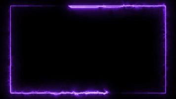 Abstract animated light Neon effect rectangle frame Loop background for presentation video