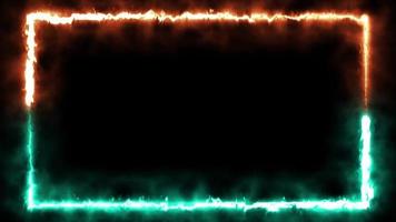 abstrakt animerad ljus neon effekt rektangel ram slinga bakgrund för presentation video