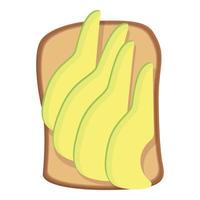 Half avocado toast icon cartoon vector. Bread food vector