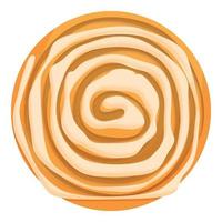 Sweet cinnamon roll bun icon cartoon vector. Cake menu vector