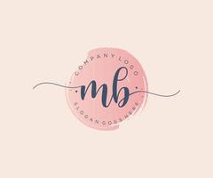 logotipo femenino inicial mb. utilizable para logotipos de naturaleza, salón, spa, cosmética y belleza. elemento de plantilla de diseño de logotipo de vector plano.