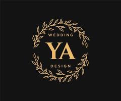 colección de logotipos de monograma de boda con letras iniciales, plantillas florales y minimalistas modernas dibujadas a mano para tarjetas de invitación, guardar la fecha, identidad elegante para restaurante, boutique, café en vector