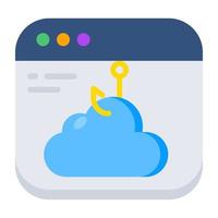 An editable design icon of cloud phishing vector