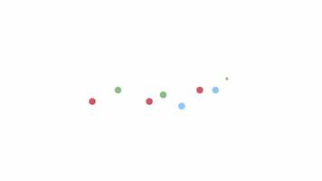 Animated connected points on graph. Dots, trends. Data visualization. Flat cartoon style element 4K video footage. Color illustration on white background with alpha channel transparency for animation