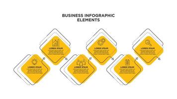 infografía Delgado línea diseño con íconos y 6 6 opciones o pasos. para contenido, diagrama, diagrama de flujo, pasos, partes, cronograma infografía, flujo de trabajo, cuadro. vector