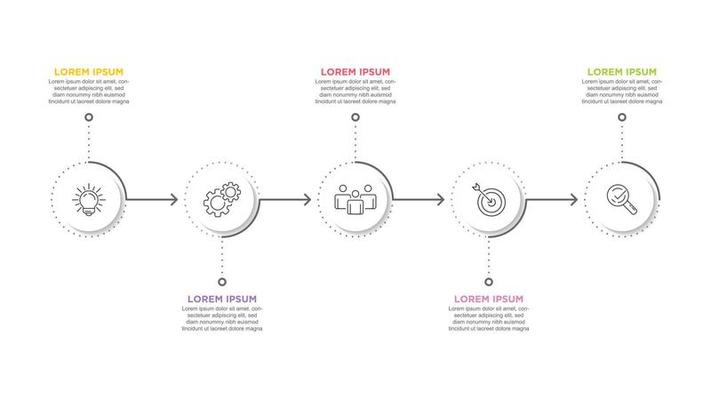 Infographics for business concept with icons and 5 options or steps. For content, diagram, flowchart, steps, parts, timeline infographics, workflow, chart.
