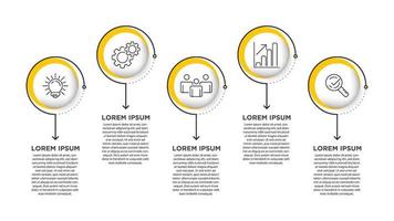 Infographics for business concept with icons and 5 options or steps. For content, diagram, flowchart, steps, parts, timeline infographics, workflow, chart. vector