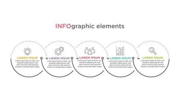 Infographics for business concept with icons and 5 options or steps. For content, diagram, flowchart, steps, parts, timeline infographics, workflow, chart. vector