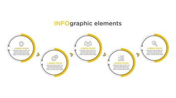 infografías para el concepto de negocio con iconos y 5 opciones o pasos. para contenido, diagrama, diagrama de flujo, pasos, partes, infografías de línea de tiempo, flujo de trabajo, gráfico. vector