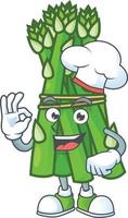 Asparagus cartoon character style vector