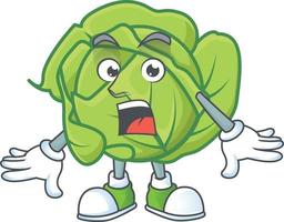 Cabbage cartoon character style vector
