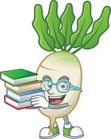 daikon dibujos animados personaje estilo vector