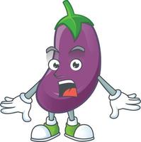 Eggplant cartoon character style vector