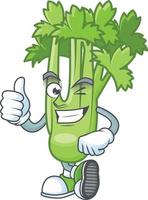 Happy celery plant cartoon character vector