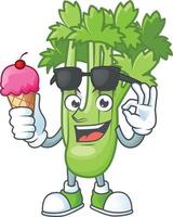 Happy celery plant cartoon character vector