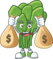 Spinach cartoon character style vector