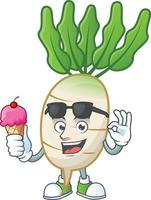 Daikon cartoon character style vector