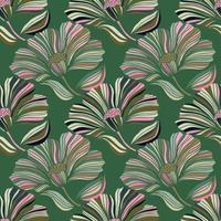 Seamless pattern with tropical leaves. Stylized floral background. vector