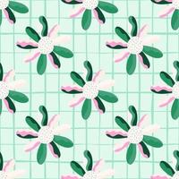 Seamless pattern with decorative flowers. Floral vector background.