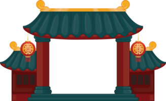 chino tradicional casa plano icono diseño png